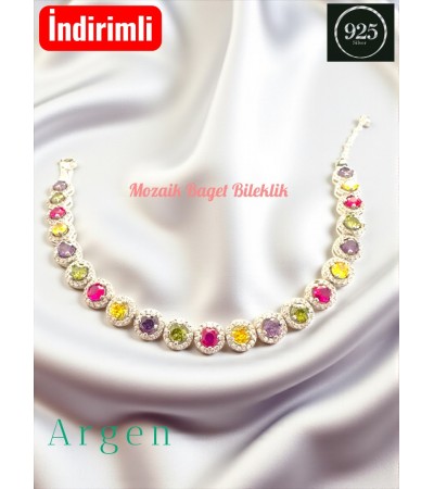 ÇOK RENKLİ BAGET ZİRCONİA BİLEKLİK