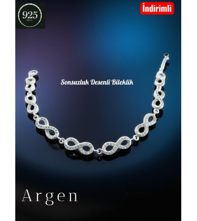 SONSUZLUK SİLVER ZİRCONİA BİLEKLİK