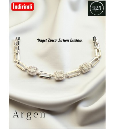 BAGET ZİNCİR ZİRCONİA BİLEKLİK