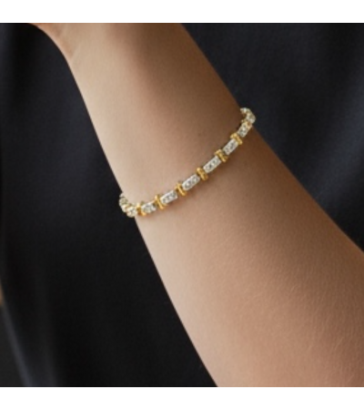 Gold Detaylı Zirconia Bileklik