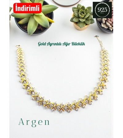GOLD KARE ARTI ZİRCONİA BİLEKLİK