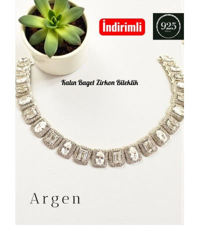 Kalın Baget Zirconia Bileklik
