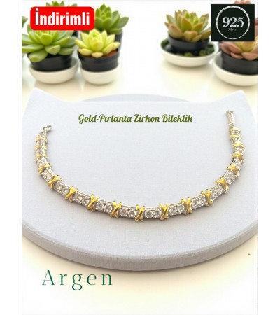 GOLD PIRLANTA ZİRCONİA BİLEKLİK