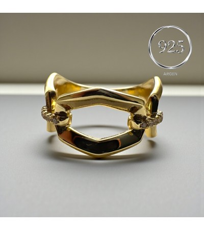 ÖLÇÜ 18 GOLD ÖZEL TASARIM  925 AYAR GÜMÜŞ YÜZÜK