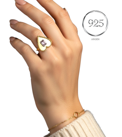 ÖLÇÜ 18 GOLD ELMAS KESİM TAŞLI ZİRKONİA KADIN 925 AYAR GÜMÜŞ YÜZÜK