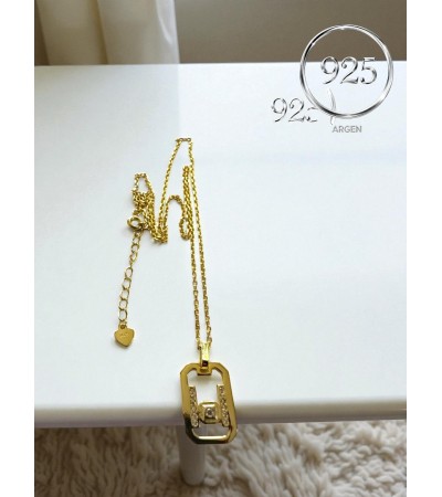 KADIN  ELMAS KESİM GOLD ZİRKONİA KOLYE