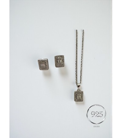 ZİRKONİA BAGET İKİLİ GÜMÜŞ SET