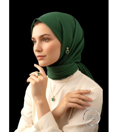ZİRKONİA ELMAS GOLD DAMLA ÜÇLÜ GÜMÜŞ SET