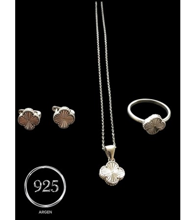 GÜMÜŞ YONCA ÜÇLÜ GÜMÜŞ SET