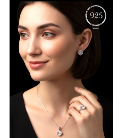 GÜMÜŞ YONCA ÜÇLÜ GÜMÜŞ SET