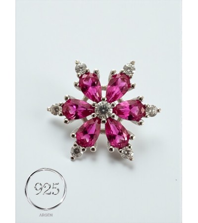 ZİRKONİA GÜMÜŞ-PEMBE  KAR TANESİ  ÜÇLÜ GÜMÜŞ SET