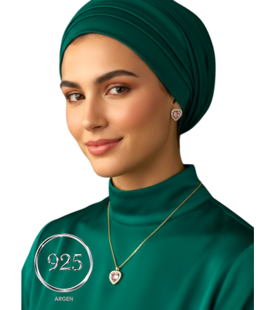 ZİRKONİA ELMAS PEMBE-GOLD İKİLİ GÜMÜŞ SET