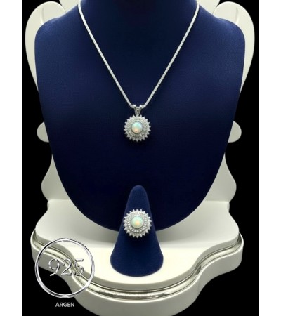 ZİRKONİA ELMAS MAVİ AQUA MARİN ÜÇLÜ GÜMÜŞ SET