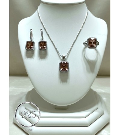 ZULTANİT BAGET  ÜÇLÜ GÜMÜŞ SET