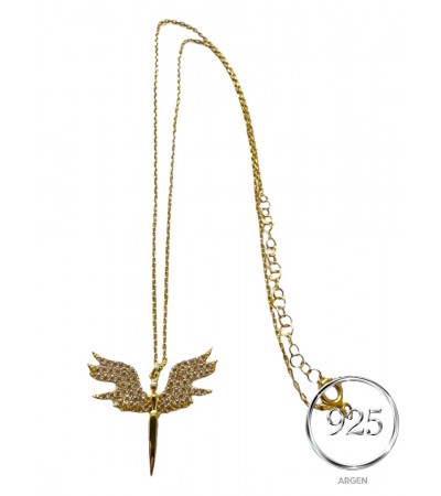 YUSUFÇUK FİGÜRLÜ  KADIN GOLD  ZİRKONİA GÜMÜŞ KOLYE