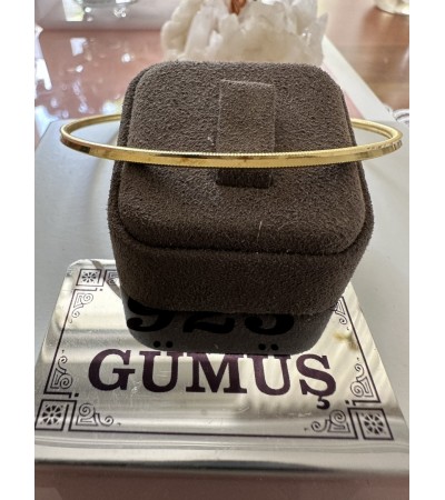 Gold İnce Ajda Gümüş Bilezik