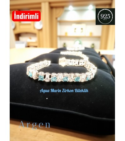 Aqua Marin Zirconia Bileklik
