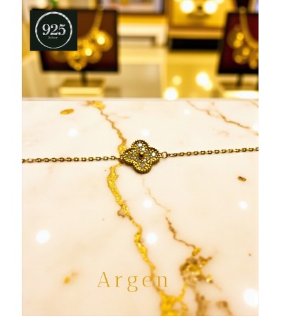 MARKA TEK YONCA GOLD İNCE ZİNCİR GÜMÜŞ BİLEKLİK