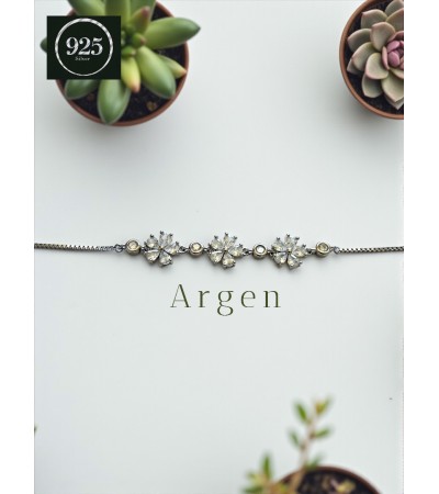 ÜÇ KAR TANESİ ZİRKONİA GÜMÜŞ BİLEKLİK