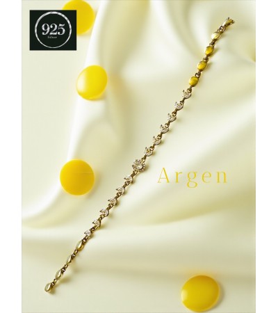 GOLD ÇOKLU LALE-BAGET-KÜLÇE ZİRKONİA GÜMÜŞ BİLEKLİK