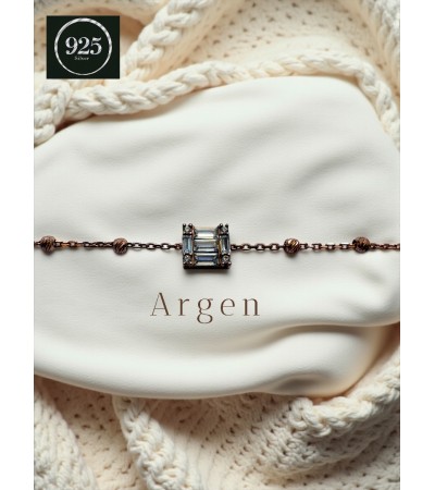 BASİT BAGET ROSE İNCE GÜMÜŞ BİLEKLİK