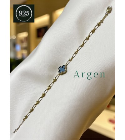 ÖZGÜN GOLD ELMAS KESİM MAVİ SEDEF ZİRKONİA BİLEKLİK