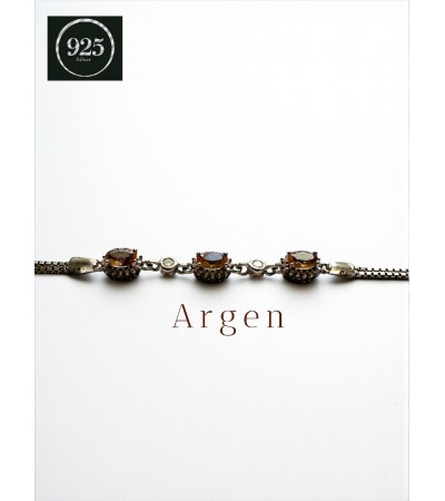 ÜÇLÜ BAGET ÇİFT ZİNCİR GÜMÜŞ BİLEKLİK