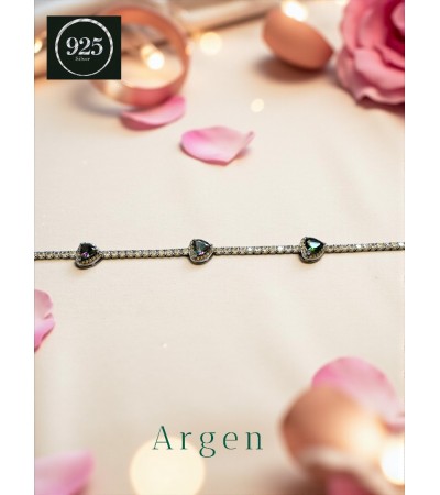 ÜÇ DAMLA İNCE SU YOLU KORDON ZİRKONİA BİLEKLİK