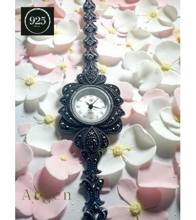Dörtgen Çerçeve Vintage Gümüş Saat