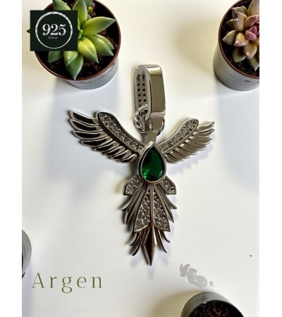 GÜMÜŞ YEŞİL ZÜMRÜT KOLYE UCU