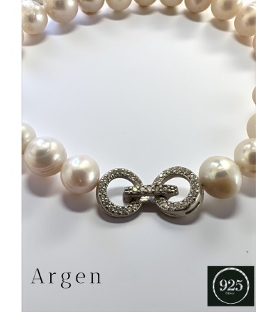 DOĞAL İNCİ GÜMÜŞ   BAĞLANTILI BİLEKLİK