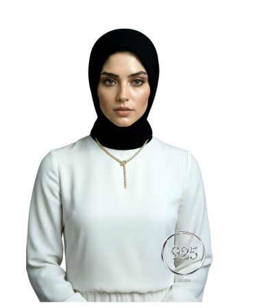 Gold Elegant Kadın Gümüş Kolye
