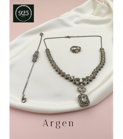 Kristal Kadın Elegant Gümüş Set