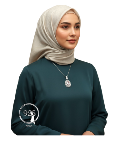 Elmas Kesim Elegant Pembe Motif Kadın Gümüş Set