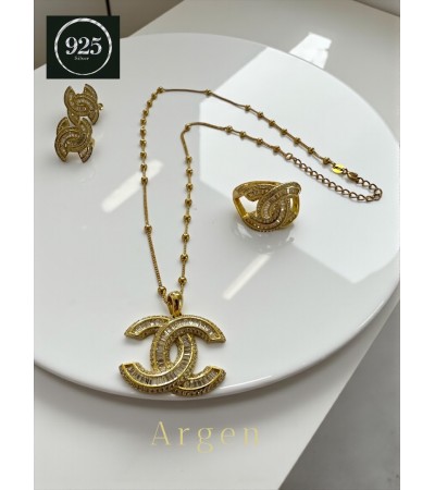 Marka Gold Elmas Kesim Elegant Gümüş Set