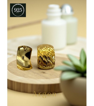 Hafif Gold Zincirsiz Gümüş Set