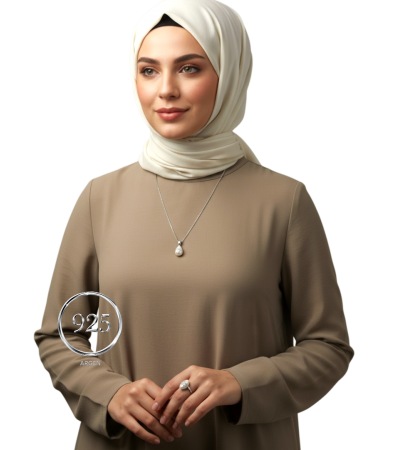 Elmas Kesim Elegant Sedef Kadın Gümüş Set