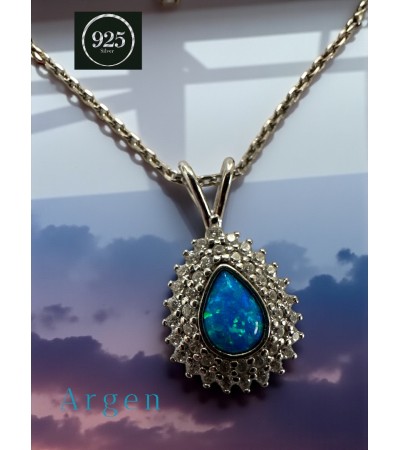 Elegant Firuze Elmas Kesim Kadın Gümüş Set