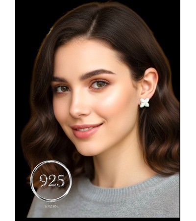 KELEBEK FİGÜRLÜ ÇİVİLİ GÜMÜŞ KÜPE