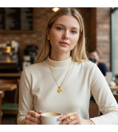 Marka Elegant Gold Kadın Gümüş Set