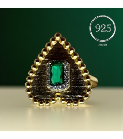 ÖLÇÜ 18 GOLD KALP MODEL   925 AYAR GÜMÜŞ YÜZÜK