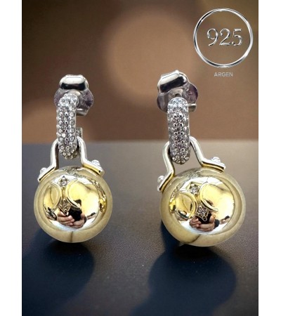 GOLD TOPLU GÜMÜŞ ELMAS KESİM SALLANTILI GÜMÜŞ KÜPE