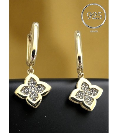 GOLD YONCA ELMAS KESİM ZİRKONİA GÜMÜŞ KÜPE