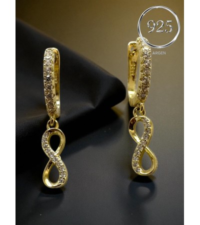 GOLD SONSUZLUK ELMAS KESİM GÜMÜŞ KÜPE
