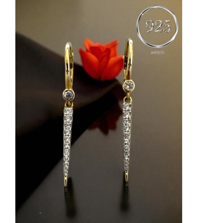 GOLD SALLANTILI GÜMÜŞ KÜPE